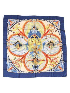 HERMÈS AMAZONIA SILK SCARF 90, Excellent, 2001